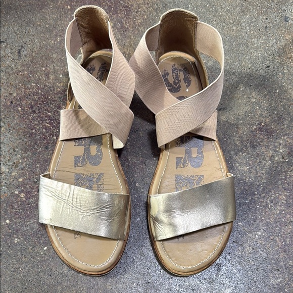 Gold and Tan Women's Sandals - Picture 1 of 7